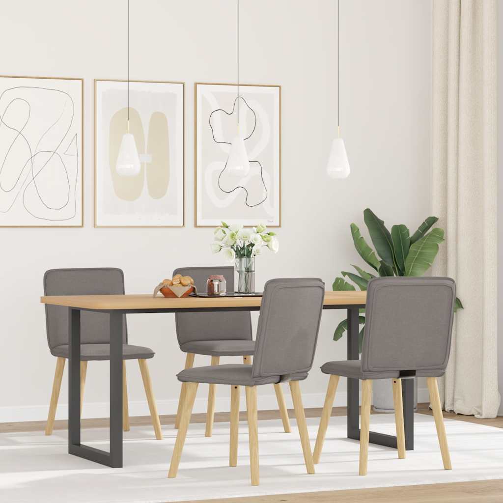 Chaises à manger lot de 4 taupe tissu - XIOS