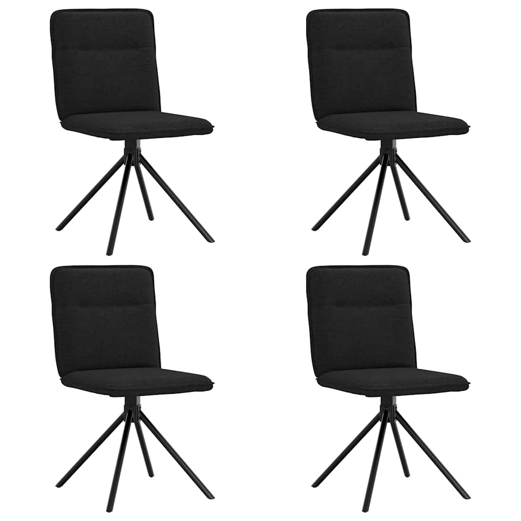 Chaises à manger lot de 4 noir tissu - XIOS