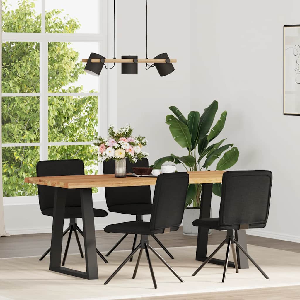 Chaises à manger lot de 4 noir tissu - XIOS