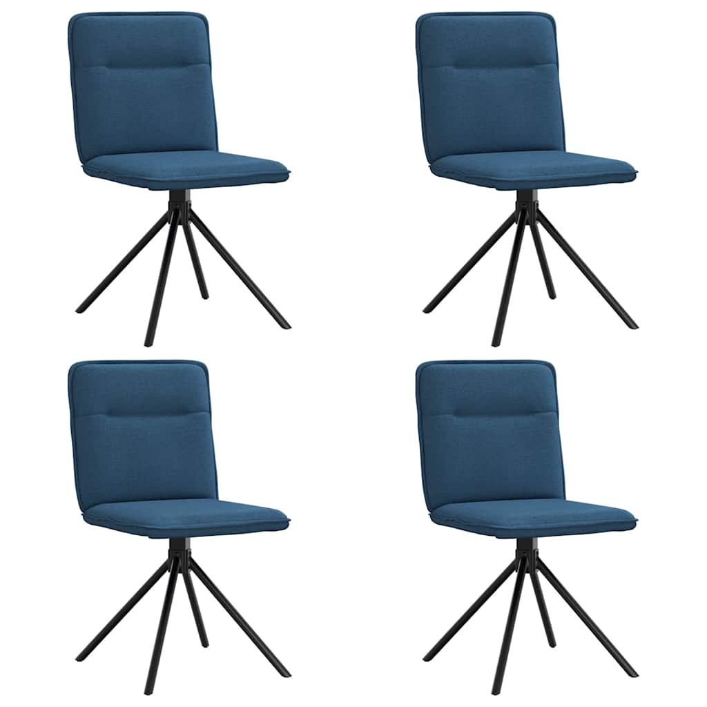 Chaises à manger lot de 4 bleu tissu - XIOS