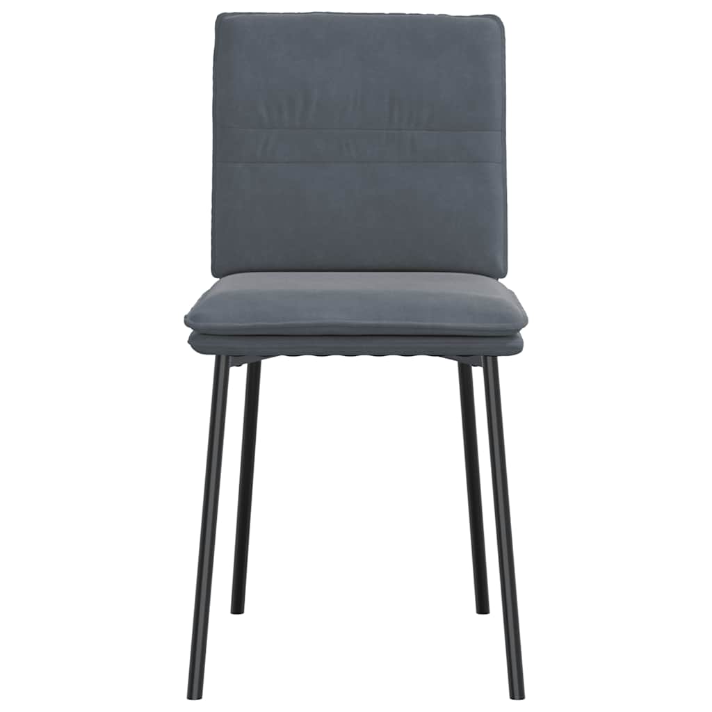 Chaises à manger lot de 4 Gris foncé Velours - XIOS