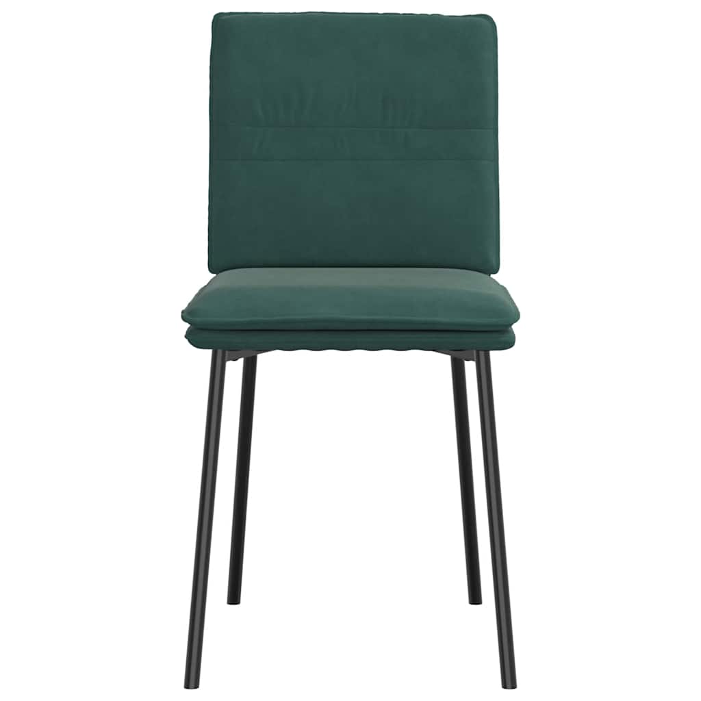 Chaises à manger lot de 4 Vert foncé Velours - XIOS