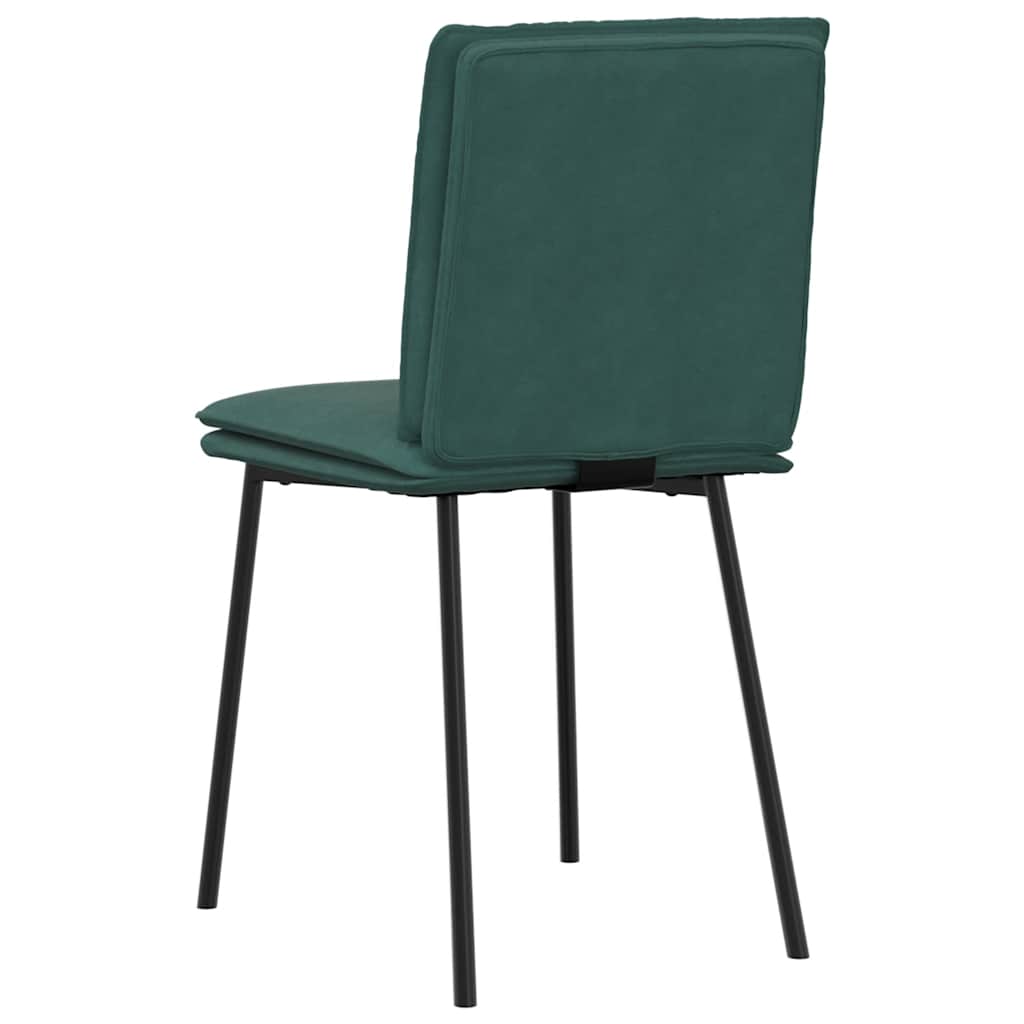 Chaises à manger lot de 4 Vert foncé Velours - XIOS