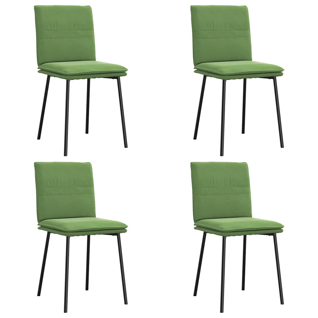 Chaises à manger lot de 4 vert clair velours - XIOS