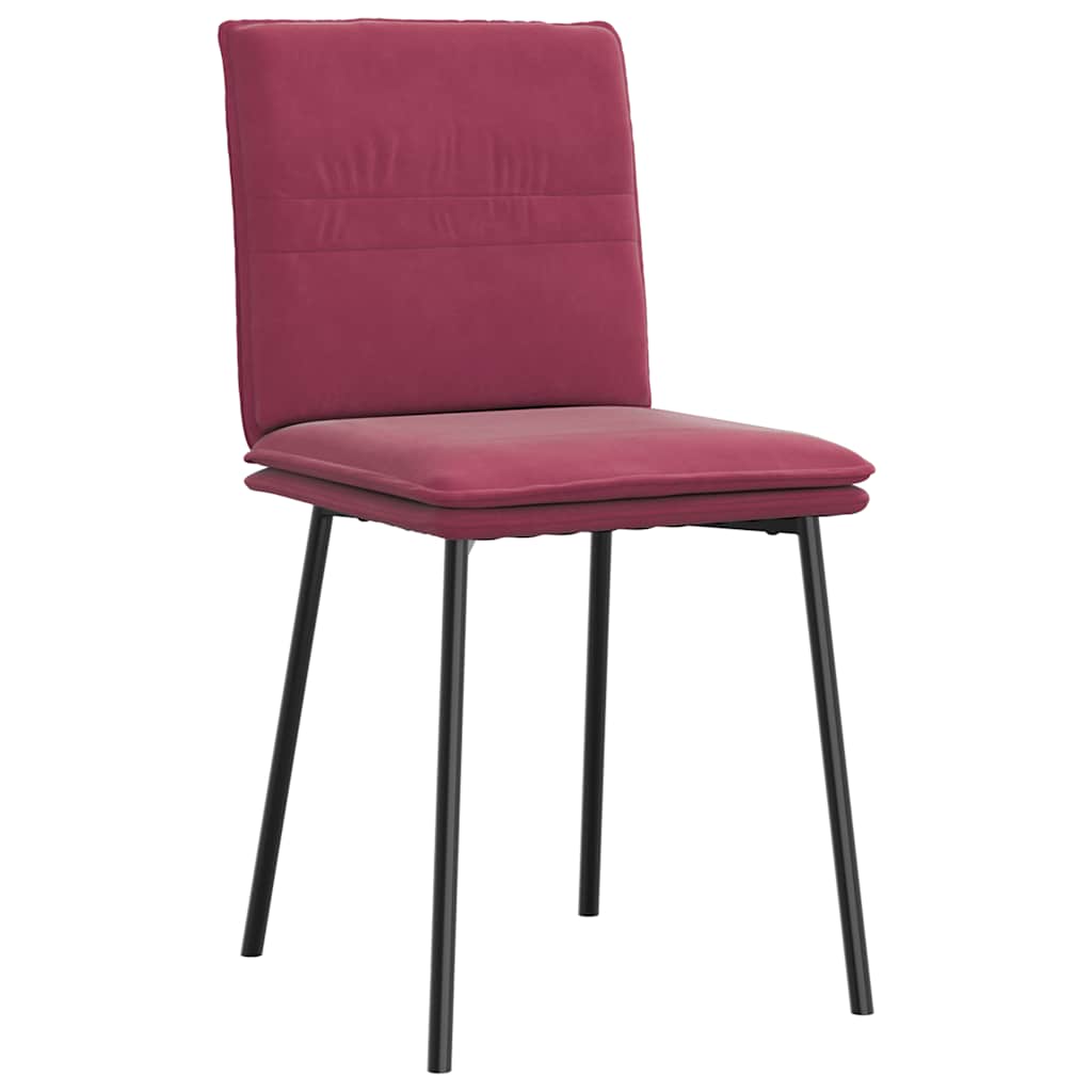 Chaises à manger lot de 4 Rouge bordeaux Velours - XIOS