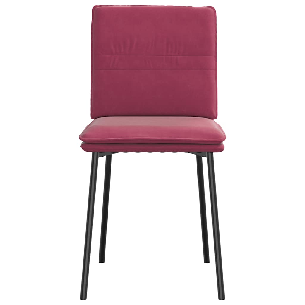 Chaises à manger lot de 4 Rouge bordeaux Velours - XIOS