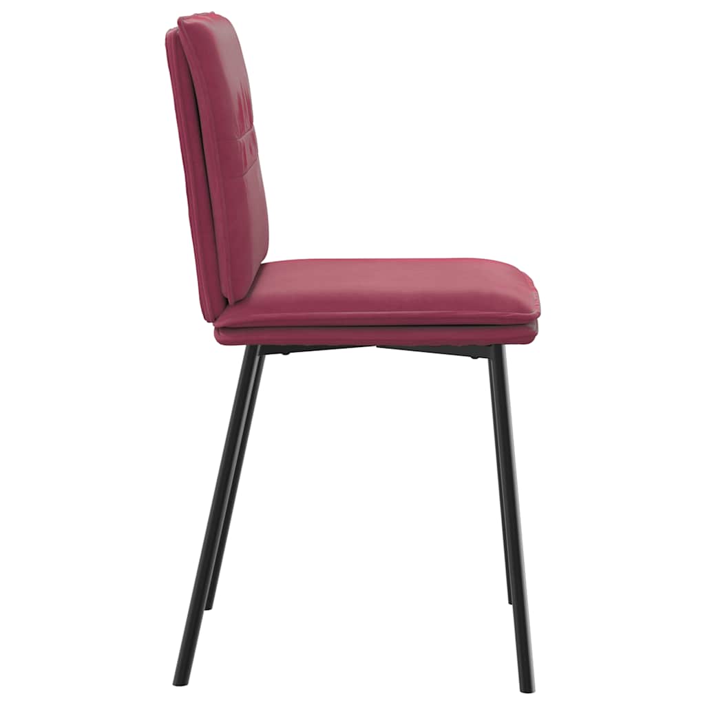 Chaises à manger lot de 4 Rouge bordeaux Velours - XIOS
