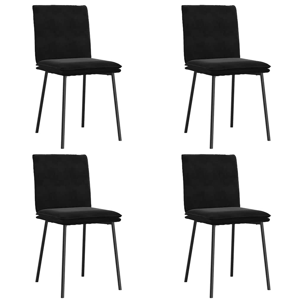 Chaises à manger lot de 4 Noir Velours - XIOS