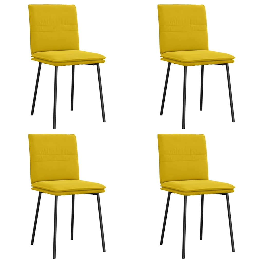 Chaises à manger lot de 4 jaune velours - XIOS