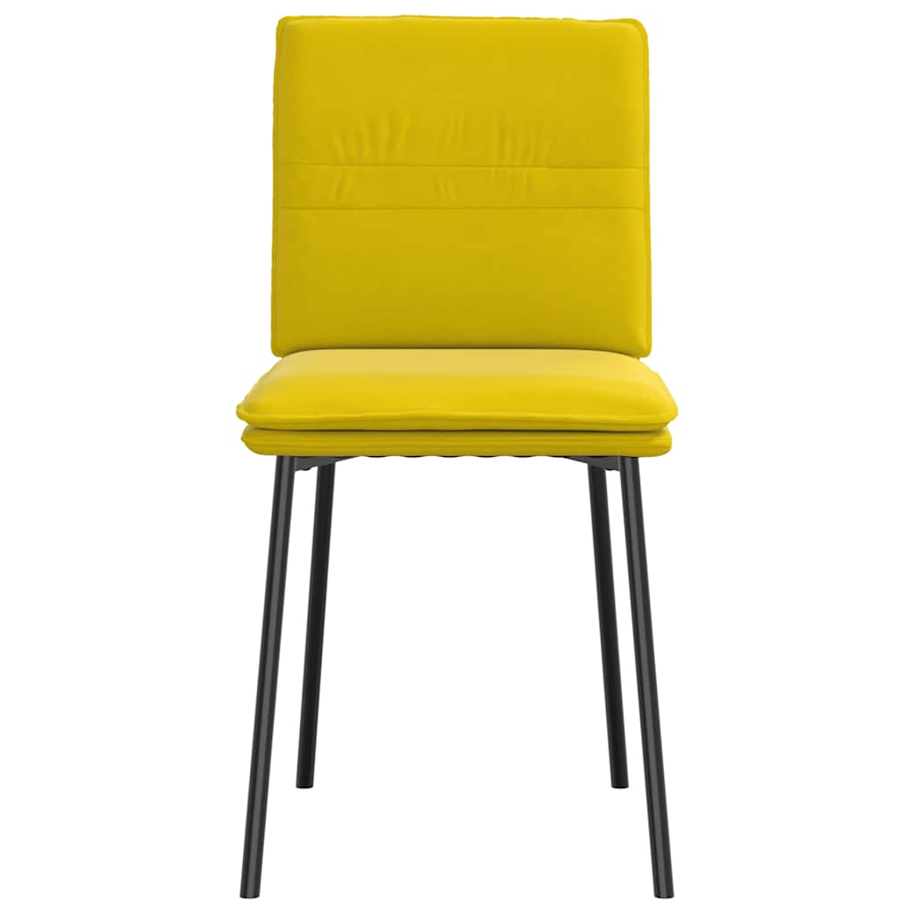 Chaises à manger lot de 4 jaune velours - XIOS
