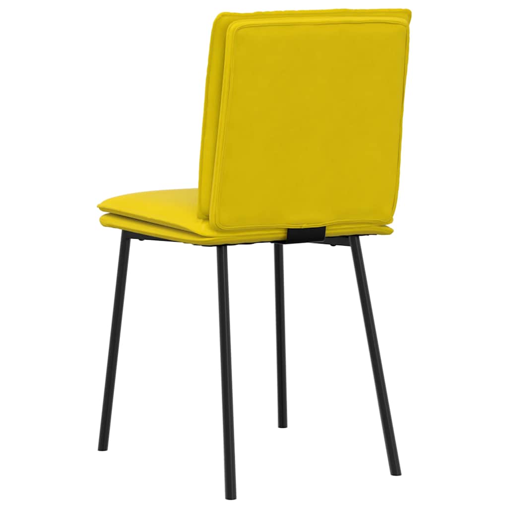 Chaises à manger lot de 4 jaune velours - XIOS