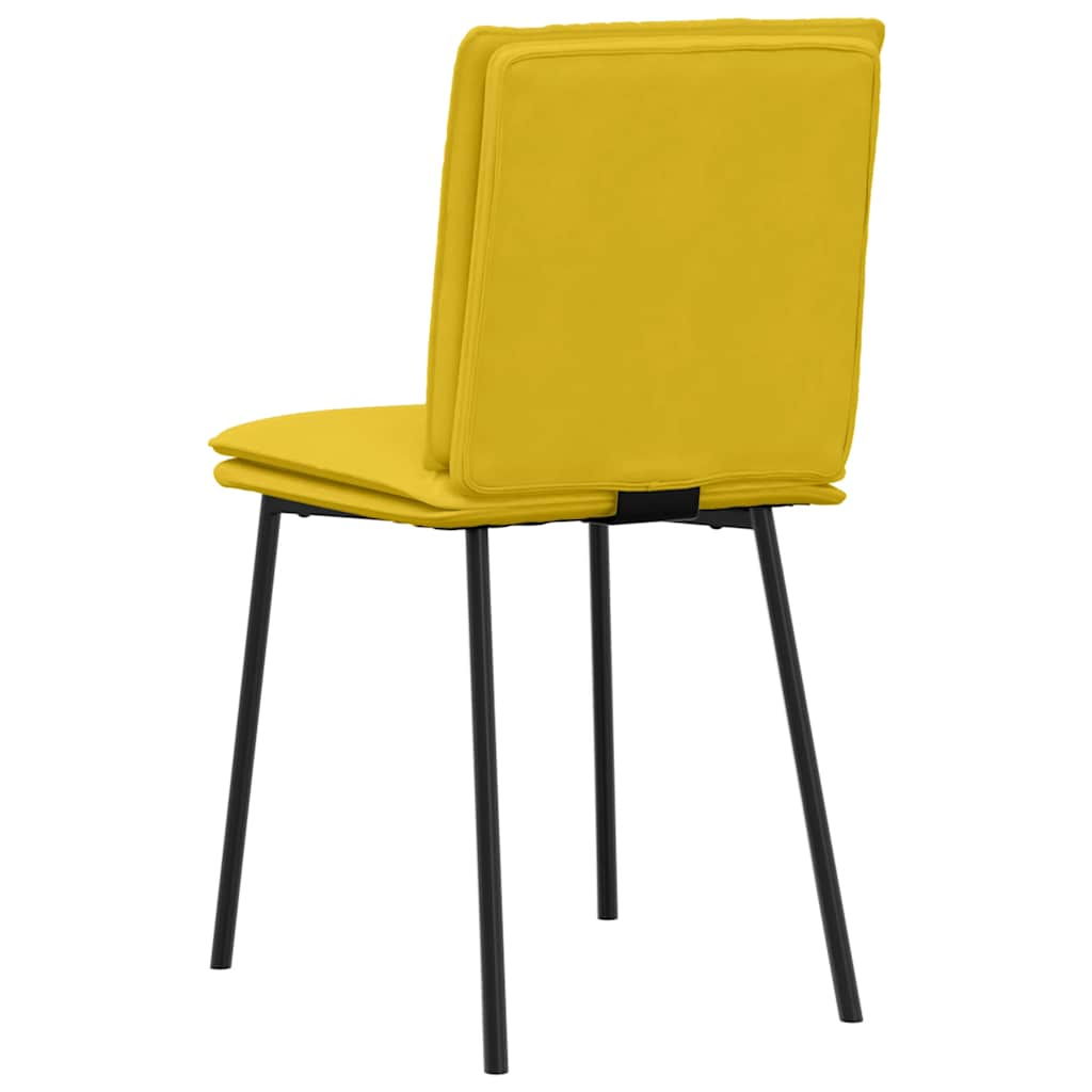 Chaises à manger lot de 4 jaune velours - XIOS
