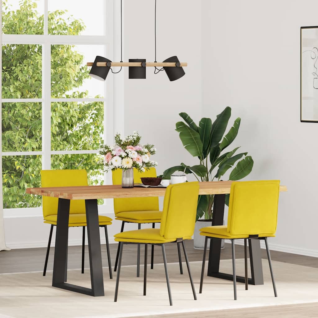 Chaises à manger lot de 4 jaune velours - XIOS