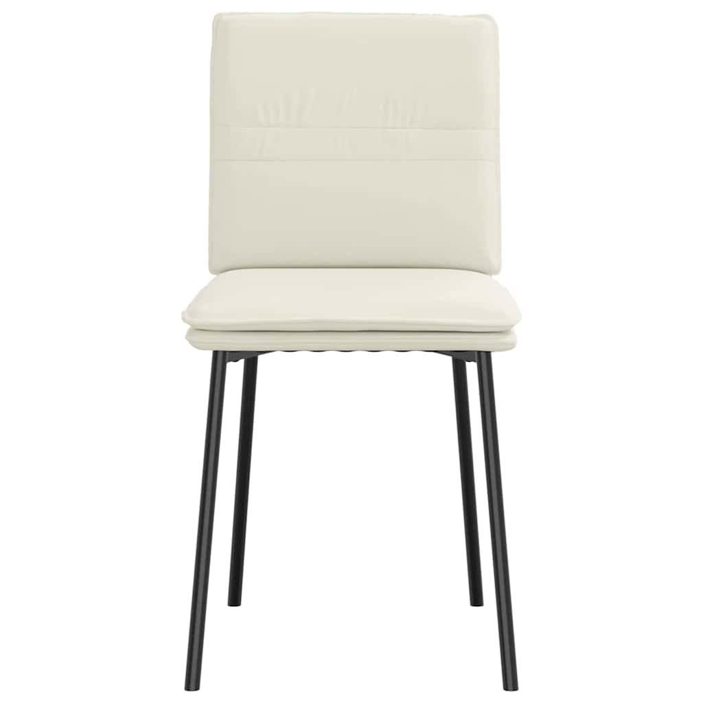 Chaises à manger lot de 4 Crème Velours - XIOS