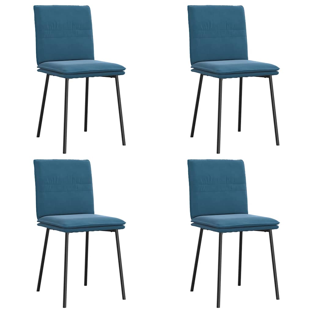 Chaises à manger lot de 4 Bleu Velours - XIOS