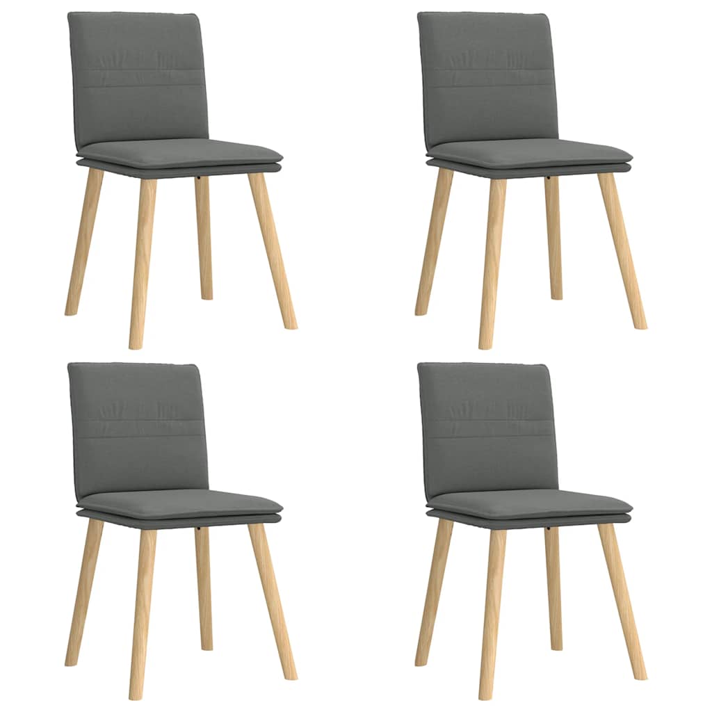 Chaises à manger lot de 4 gris foncé tissu - XIOS