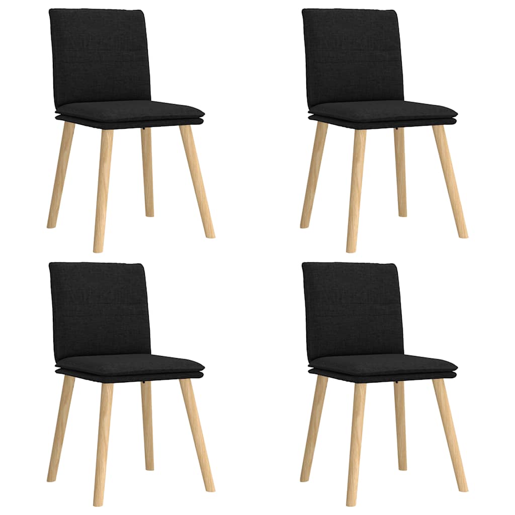 Chaises à manger lot de 4 noir tissu - XIOS