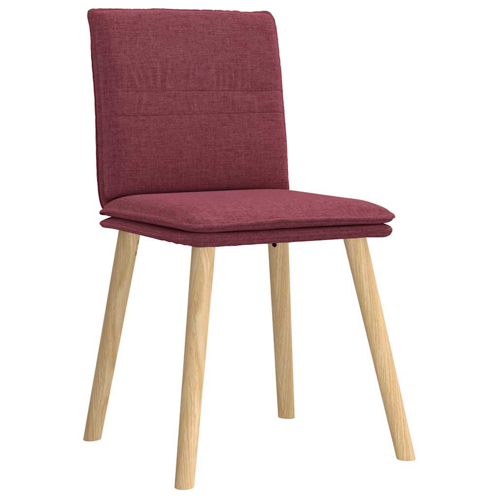 Chaises à manger lot de 4 rouge bordeaux tissu - XIOS