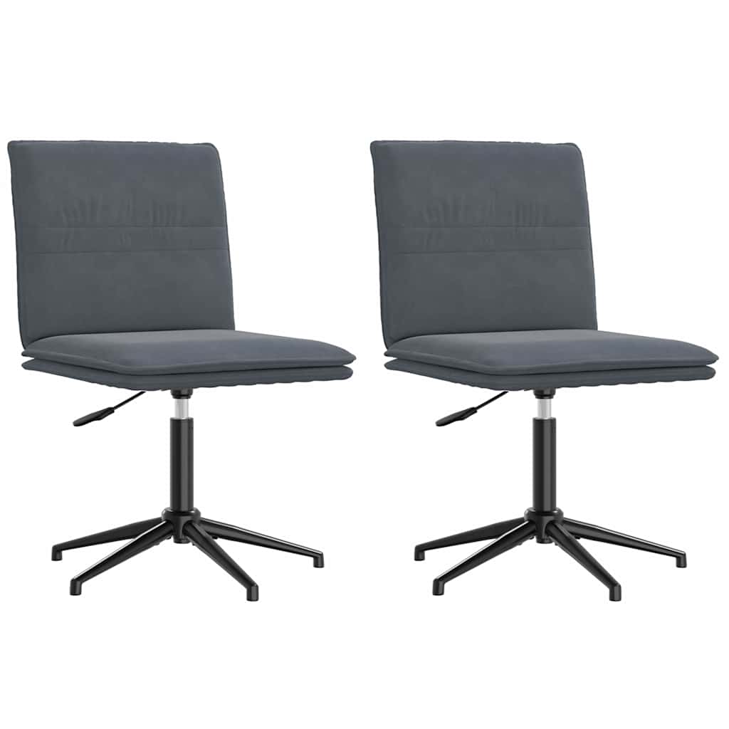 Chaises à manger lot de 2 Gris foncé Velours - XIOS