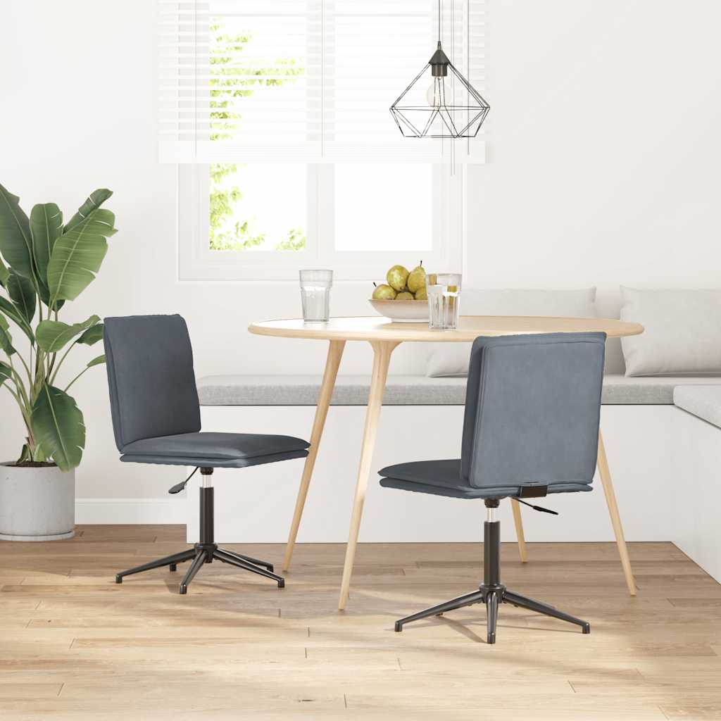 Chaises à manger lot de 2 Gris foncé Velours - XIOS