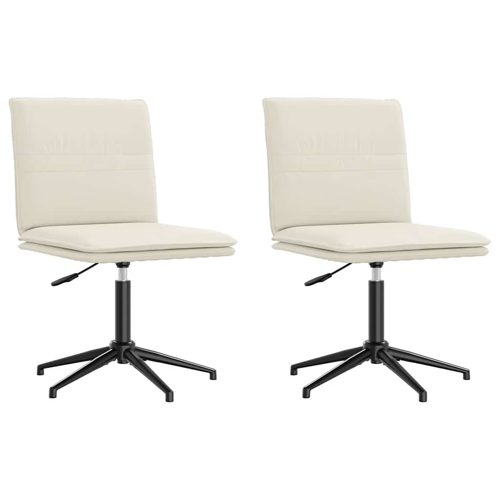 Chaises à manger lot de 2 Crème Velours - XIOS