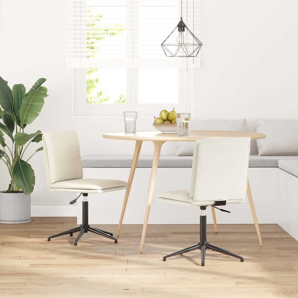 Chaises à manger lot de 2 Crème Velours - XIOS