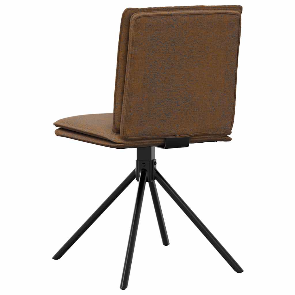 Chaises à manger lot de 4 marron similicuir daim - XIOS