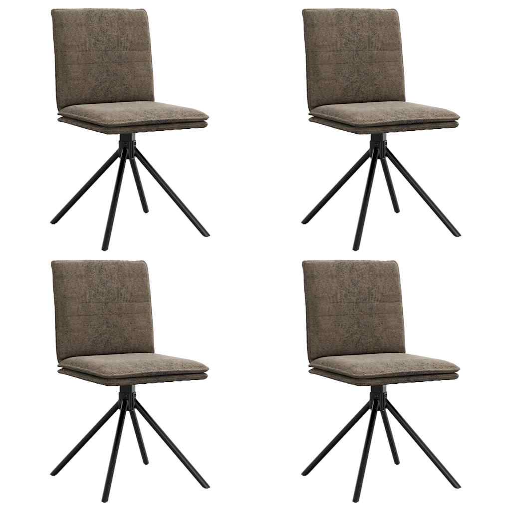 Chaises à manger lot de 4 gris foncé similicuir daim - XIOS
