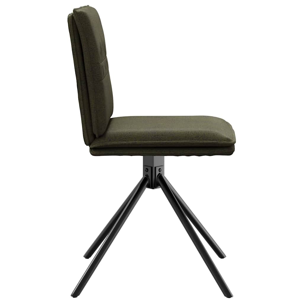 Chaises à manger lot de 4 vert armée similicuir daim - XIOS