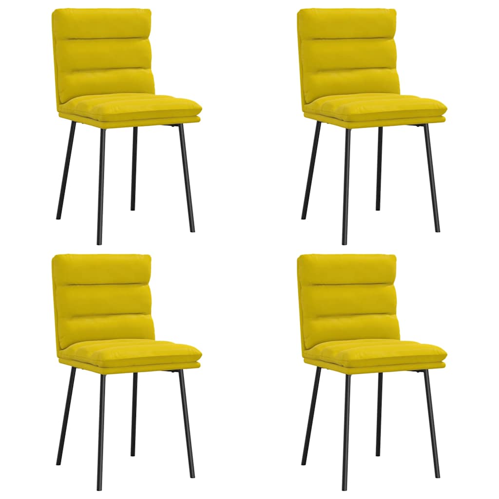 Chaises à manger lot de 4 jaune velours - XIOS