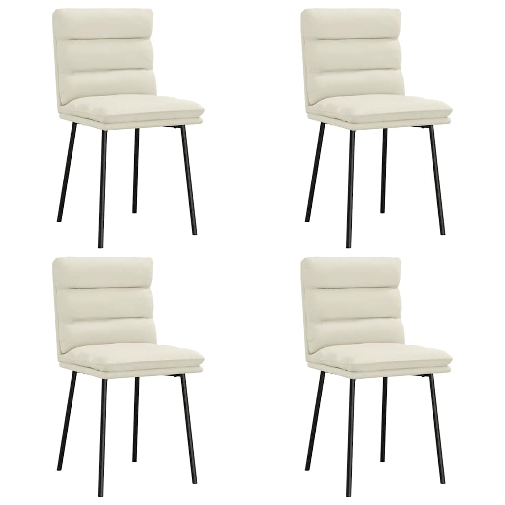 Chaises à manger lot de 4 Crème Velours - XIOS
