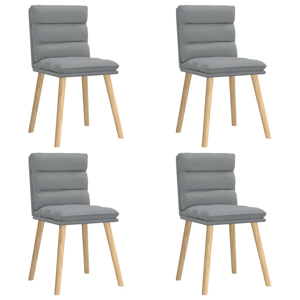 Chaises à manger lot de 4 gris clair tissu - XIOS