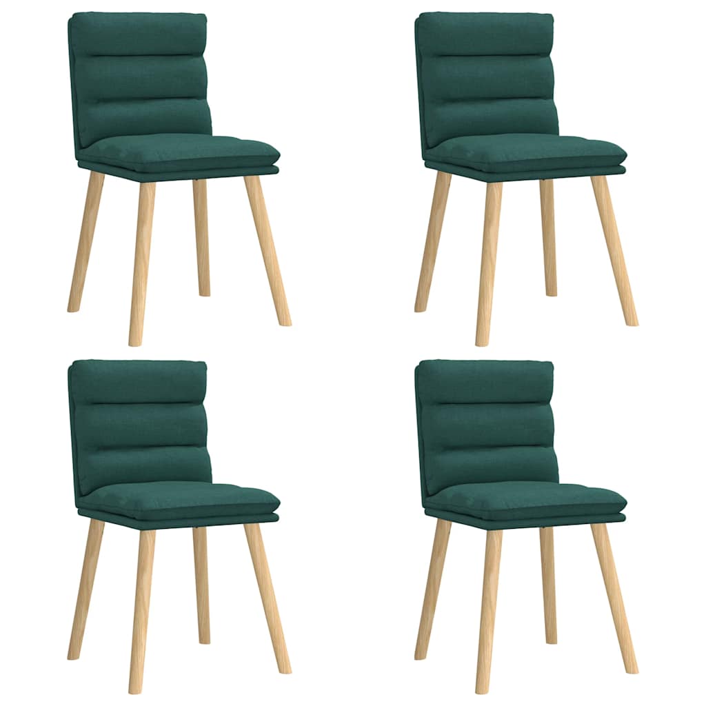 Chaises à manger lot de 4 vert foncé tissu - XIOS