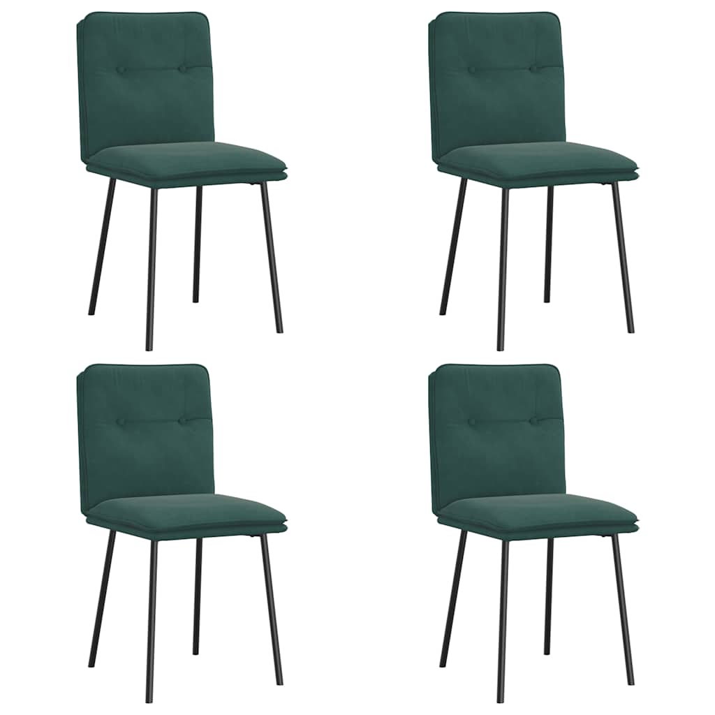 Chaises à manger lot de 4 Vert foncé Velours - XIOS