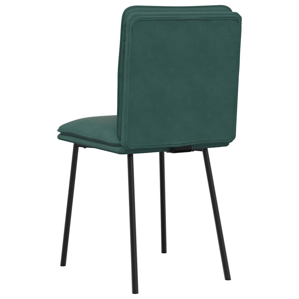 Chaises à manger lot de 4 Vert foncé Velours - XIOS