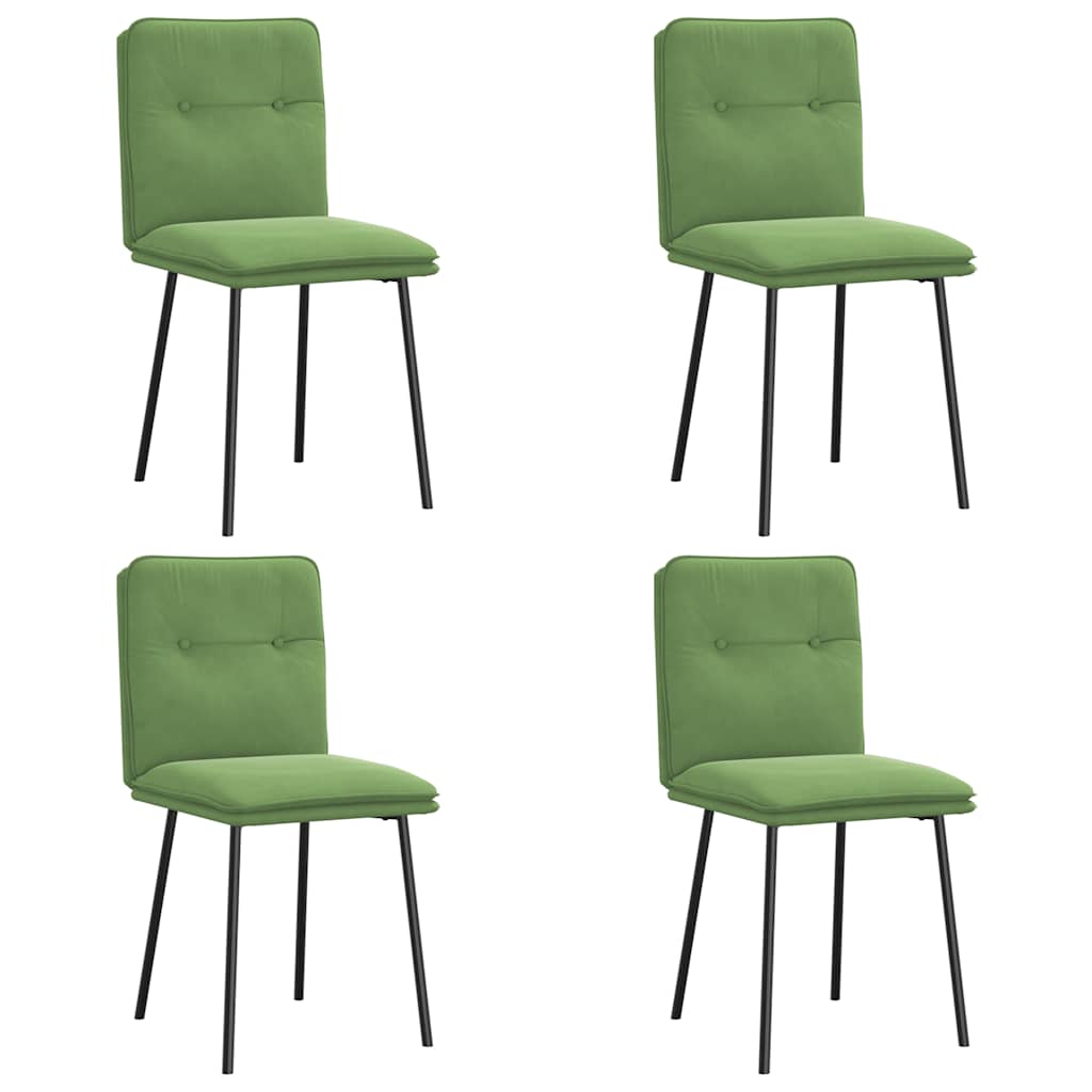 Chaises à manger lot de 4 vert clair velours - XIOS