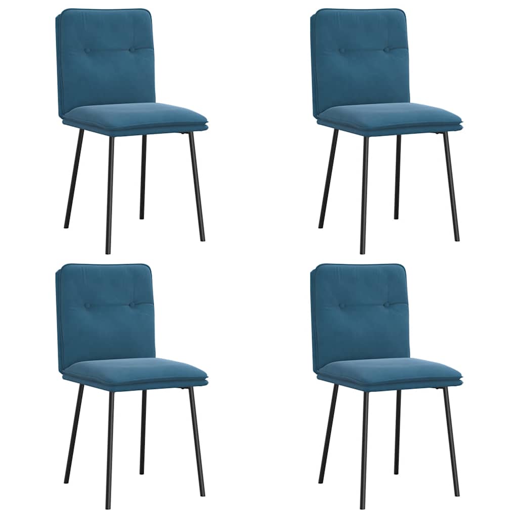 Chaises à manger lot de 4 Bleu Velours - XIOS