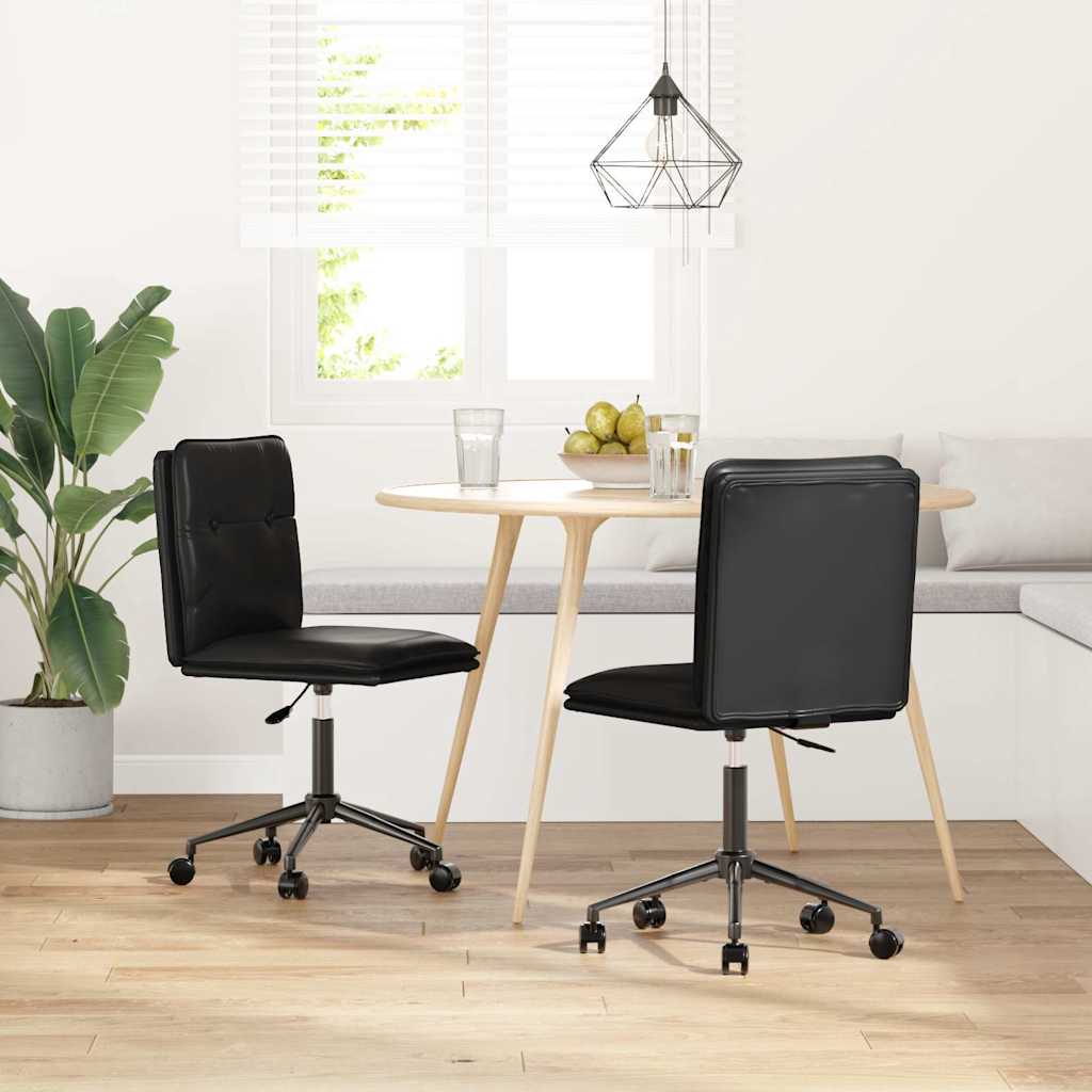 Chaises à manger lot de 2 noir similicuir - XIOS