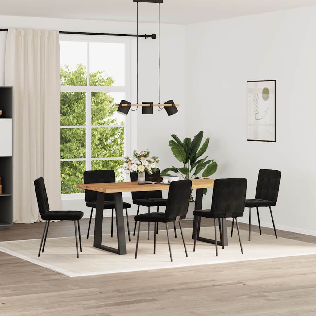 Chaises à manger lot de 6 noir velours - XIOS