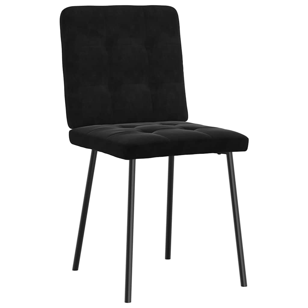 Chaises à manger lot de 6 noir velours - XIOS