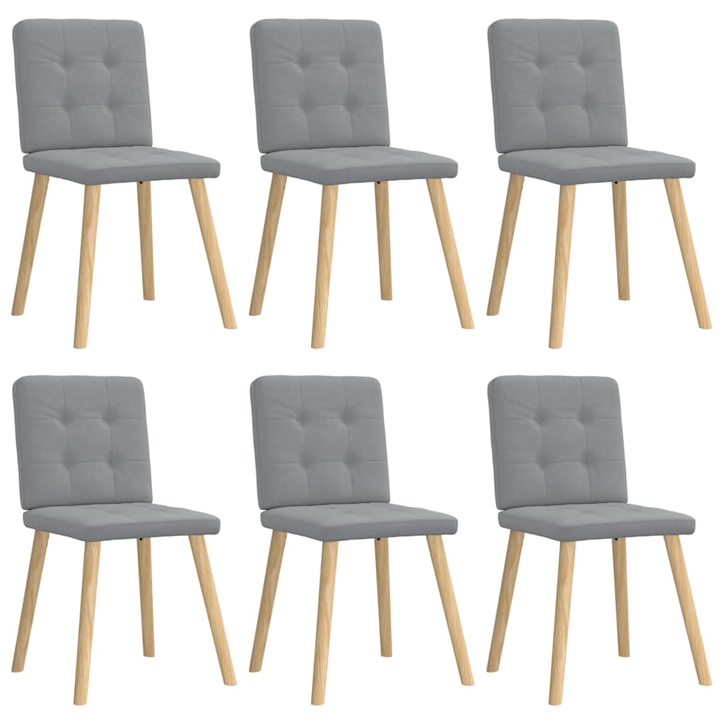 Chaises à manger lot de 6 gris clair tissu - XIOS