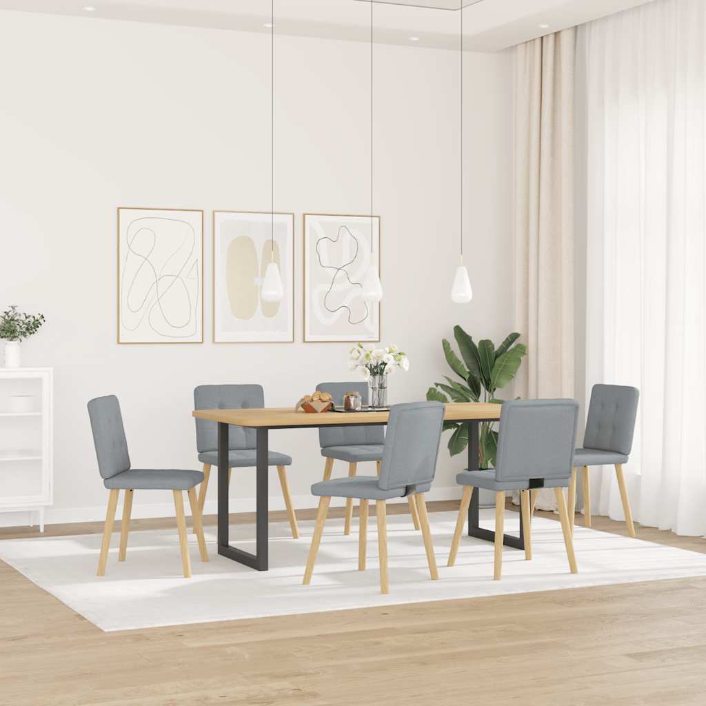 Chaises à manger lot de 6 gris clair tissu - XIOS
