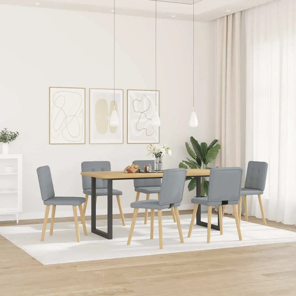 Chaises à manger lot de 6 gris clair tissu - XIOS