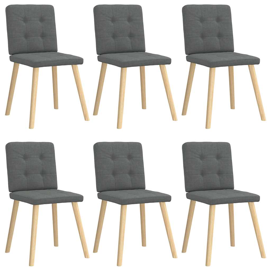 Chaises à manger lot de 6 gris foncé tissu - XIOS
