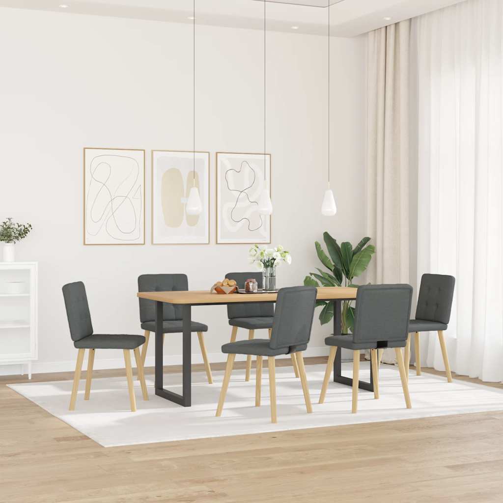 Chaises à manger lot de 6 gris foncé tissu - XIOS