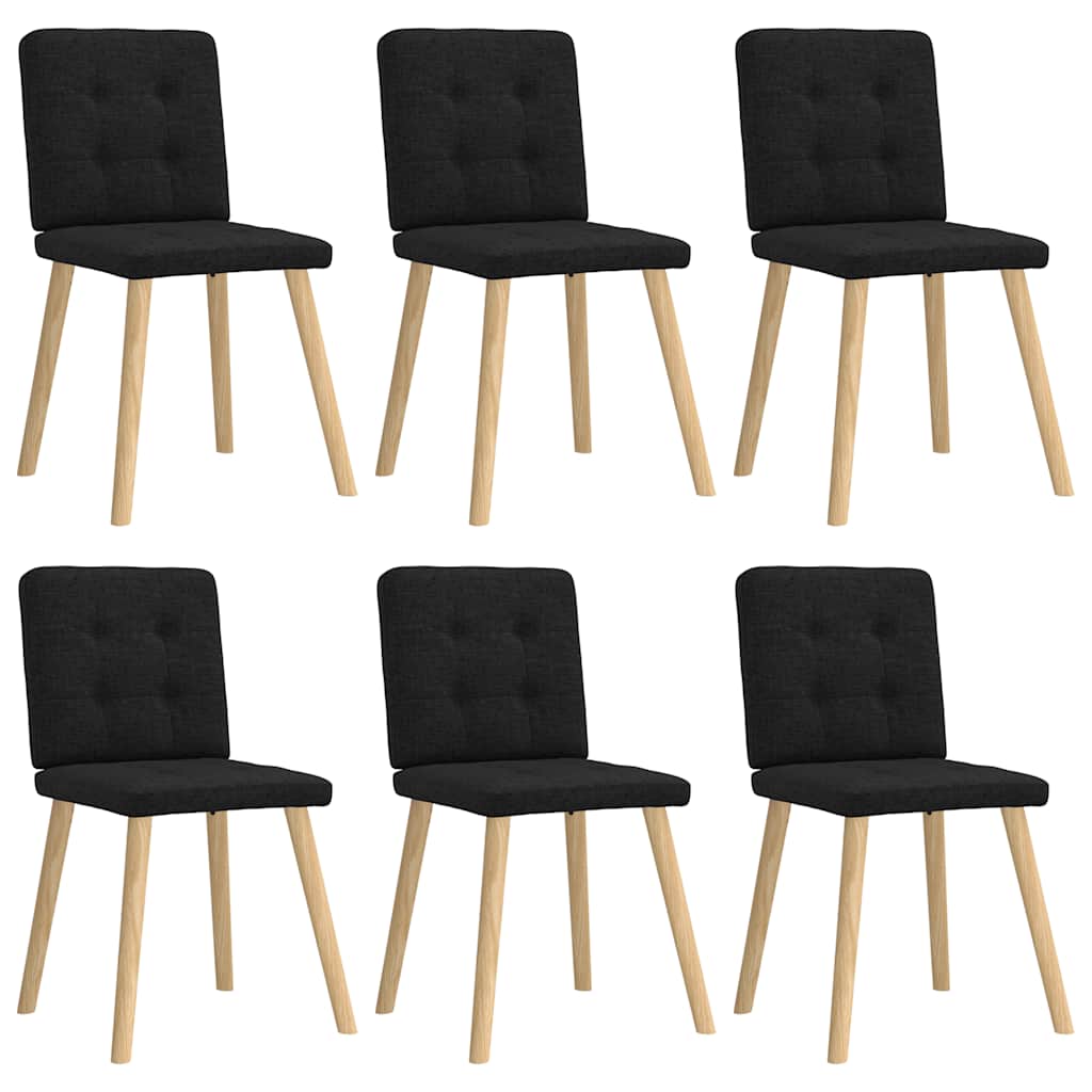 Chaises à manger lot de 6 noir tissu - XIOS