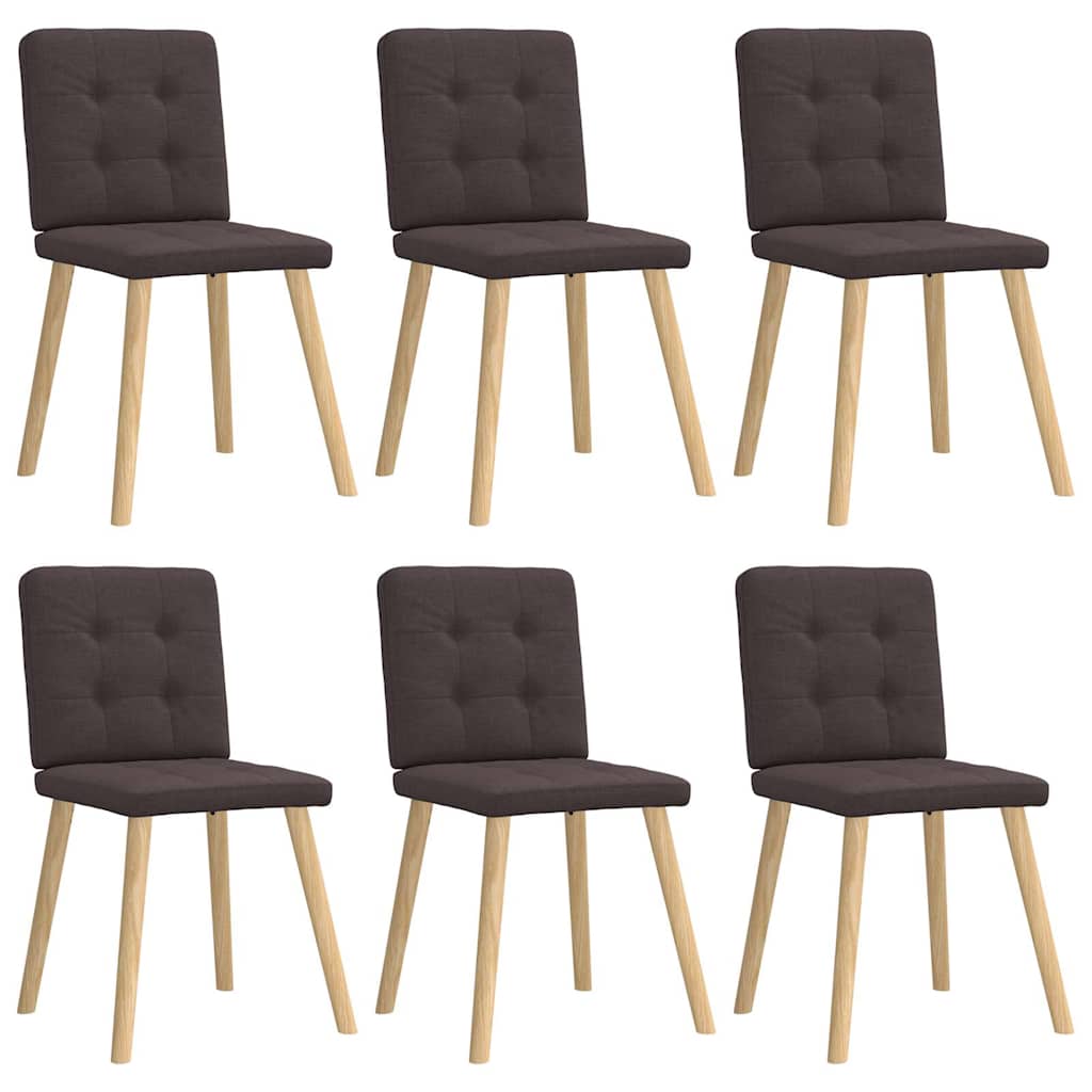 Chaises à manger lot de 6 marron foncé tissu - XIOS