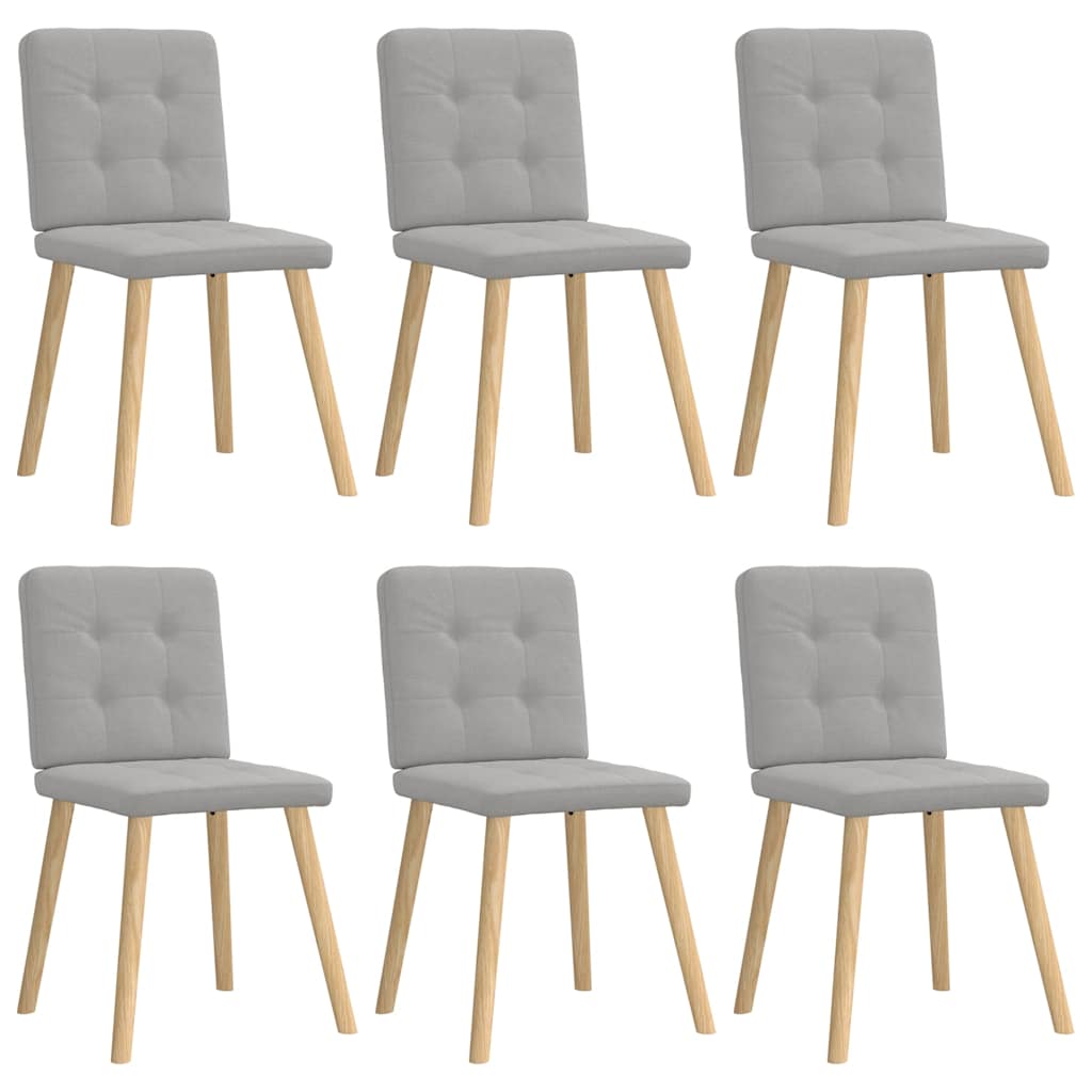 Chaises à manger lot de 6 gris nuage tissu - XIOS