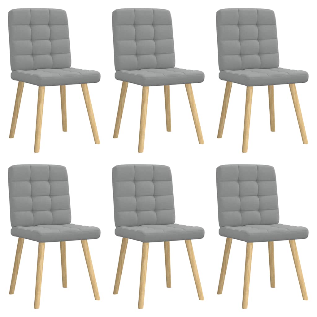 Chaises à manger lot de 6 gris clair tissu - XIOS