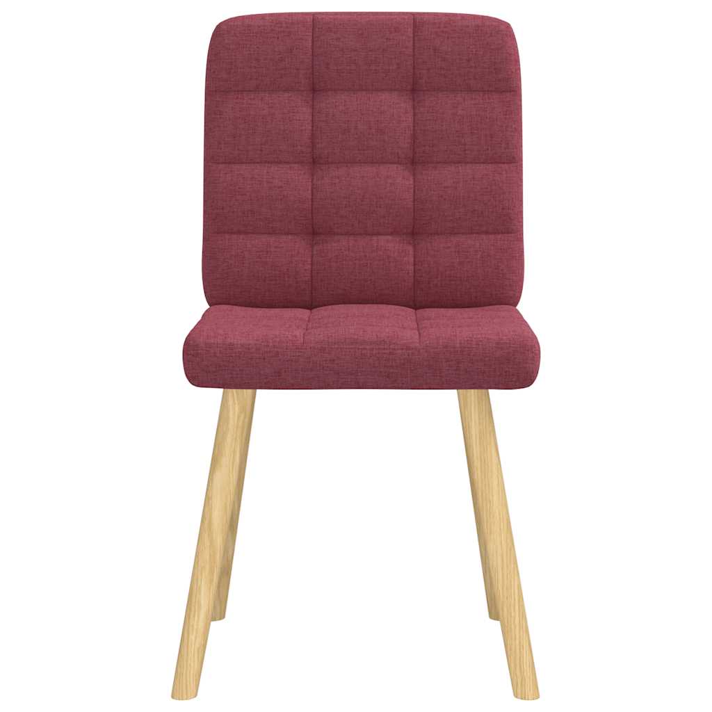 Chaises à manger lot de 6 rouge bordeaux tissu - XIOS